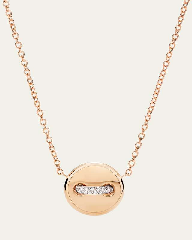 Pom Pom Dot 18K Rose Gold Diamond and Turquoise Pendant Necklace